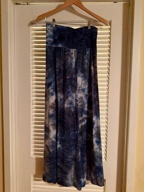 Popana Blue Tie-Dye Maxi Skirt